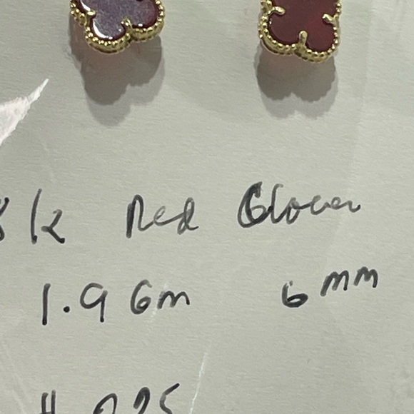 18 K Red Clover Earrings  from Dubai - Picture 7 of 7